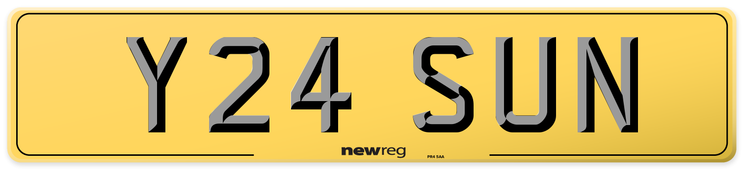 Y24 SUN Rear Number Plate