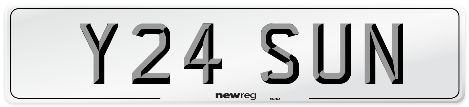 Y24 SUN Front Number Plate