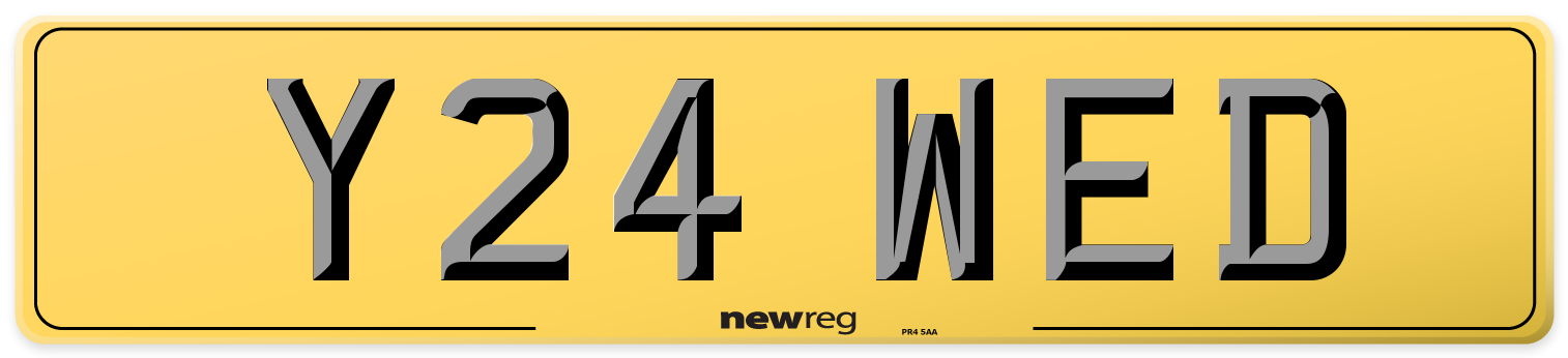 Y24 WED Rear Number Plate