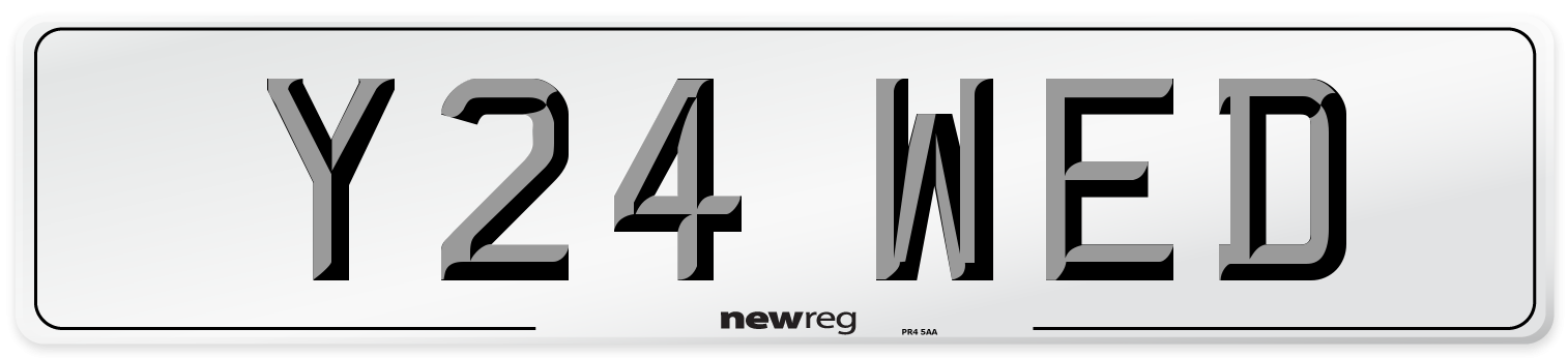 Y24 WED Front Number Plate