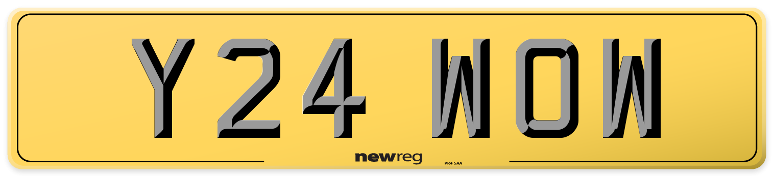 Y24 WOW Rear Number Plate