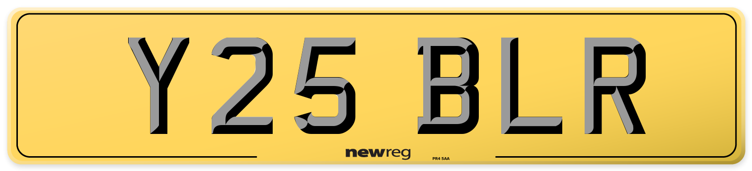 Y25 BLR Rear Number Plate