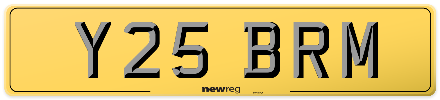Y25 BRM Rear Number Plate