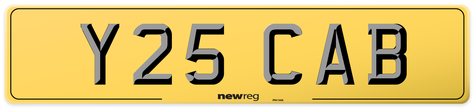 Y25 CAB Rear Number Plate