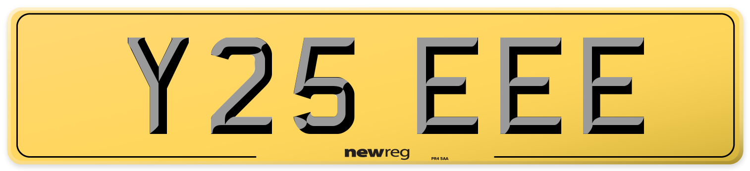 Y25 EEE Rear Number Plate