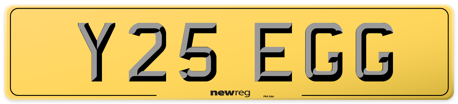 Y25 EGG Rear Number Plate