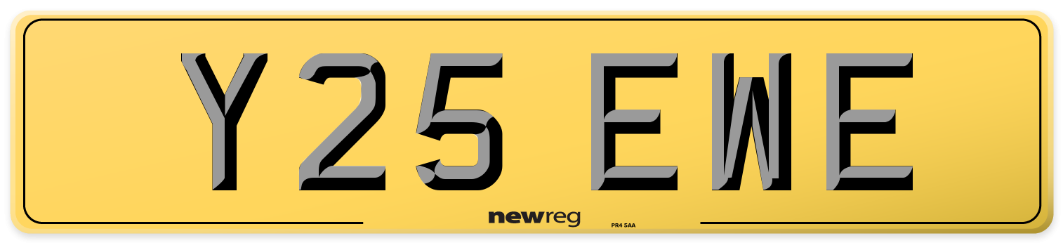 Y25 EWE Rear Number Plate