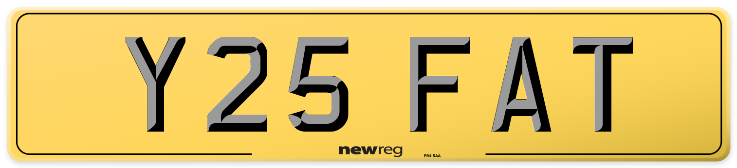 Y25 FAT Rear Number Plate