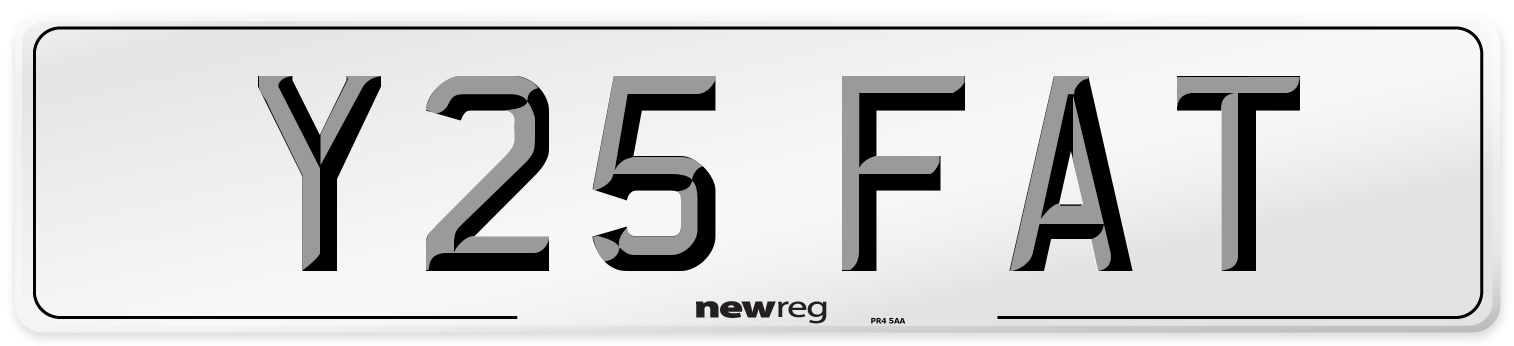 Y25 FAT Front Number Plate