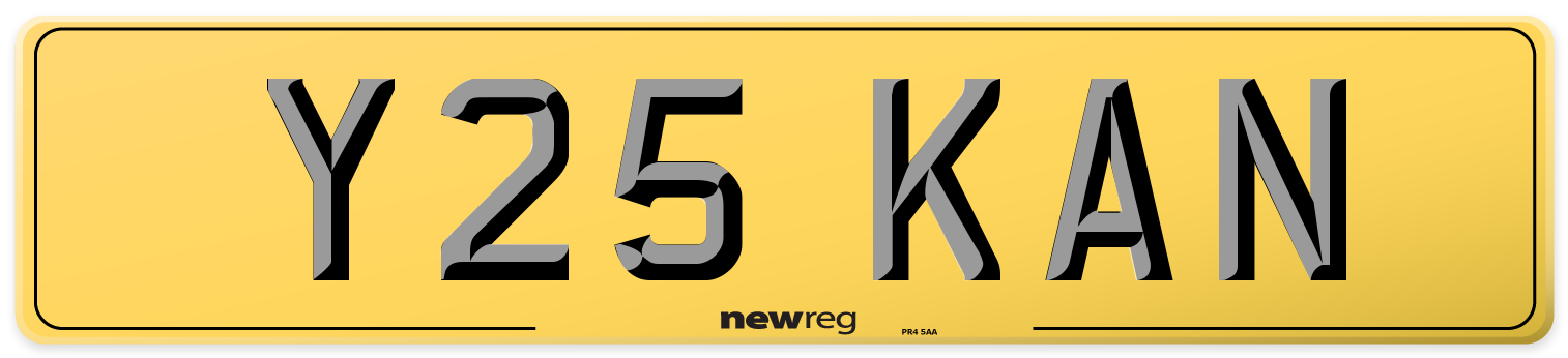 Y25 KAN Rear Number Plate
