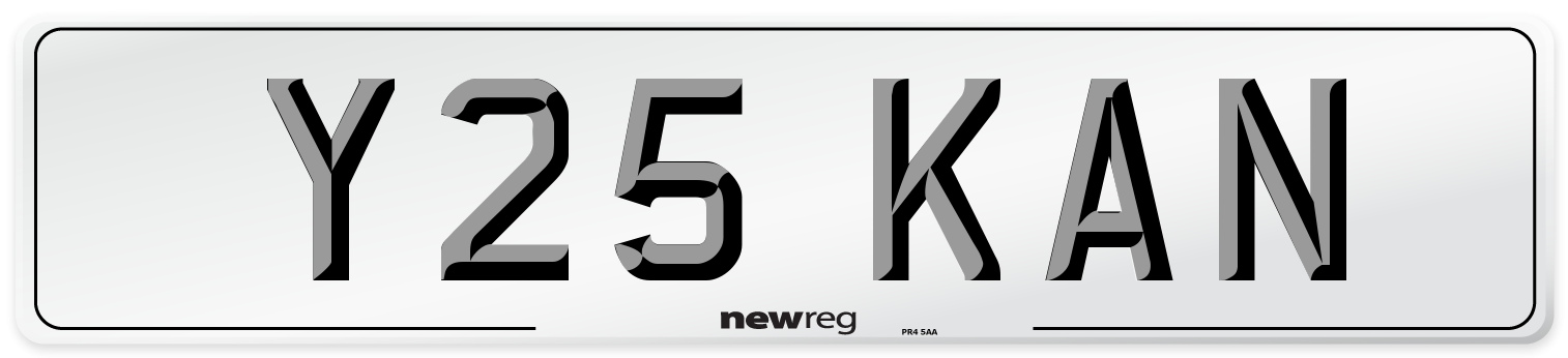 Y25 KAN Front Number Plate