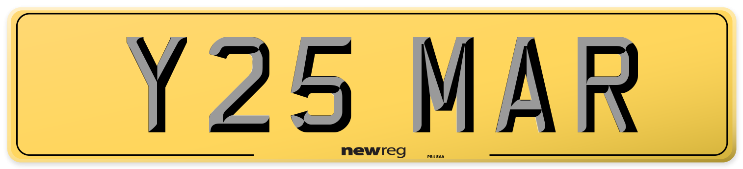Y25 MAR Rear Number Plate