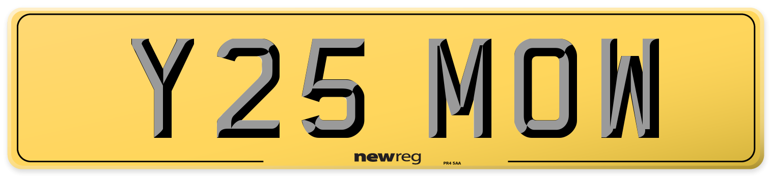 Y25 MOW Rear Number Plate