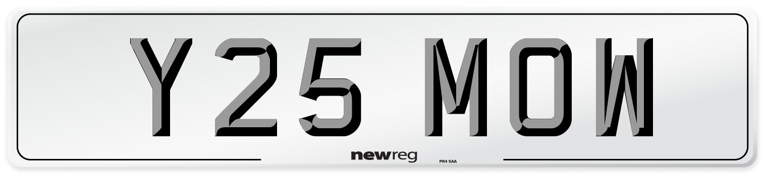 Y25 MOW Front Number Plate
