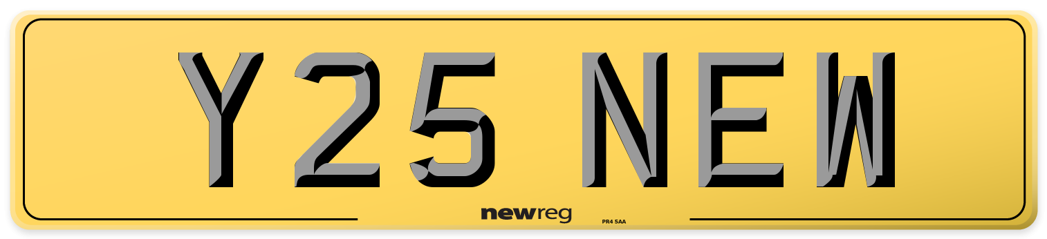 Y25 NEW Rear Number Plate