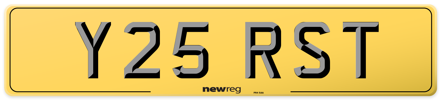 Y25 RST Rear Number Plate