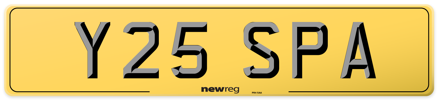 Y25 SPA Rear Number Plate