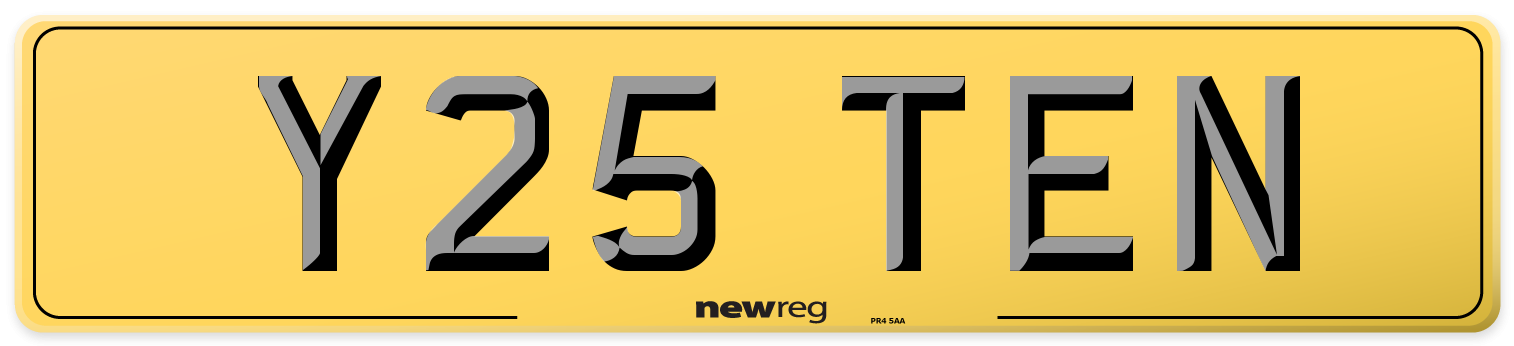 Y25 TEN Rear Number Plate