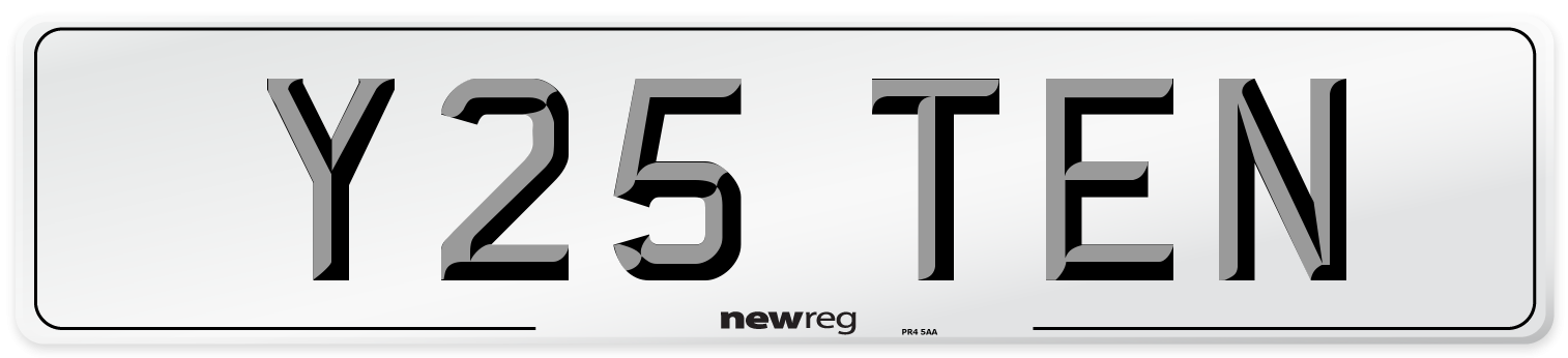 Y25 TEN Front Number Plate