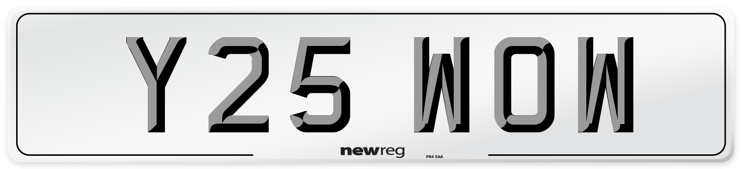 Y25 WOW Front Number Plate