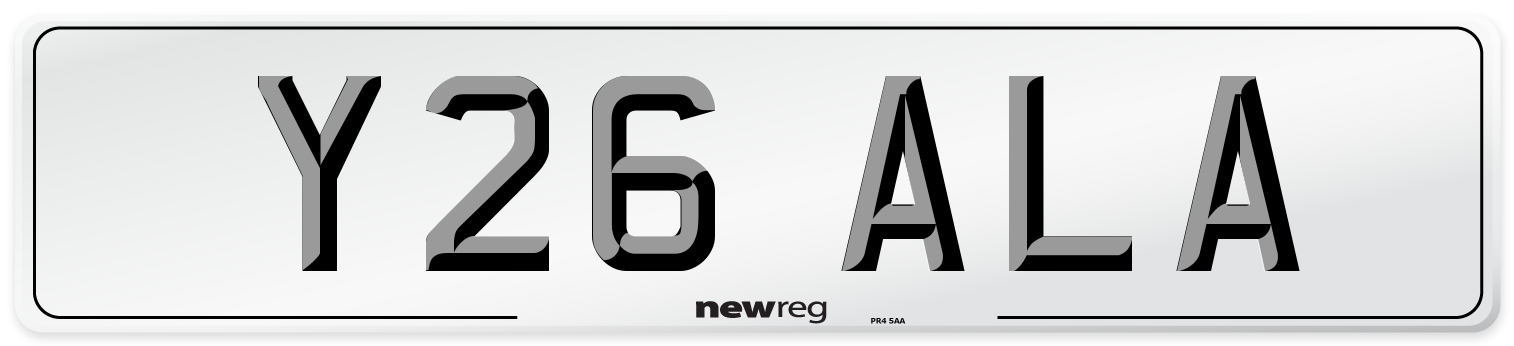 Y26 ALA Front Number Plate