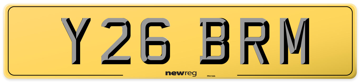 Y26 BRM Rear Number Plate