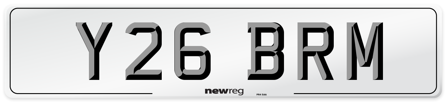 Y26 BRM Front Number Plate