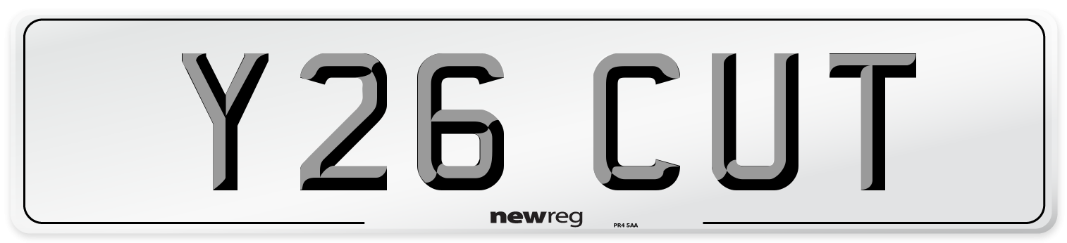 Y26 CUT Front Number Plate