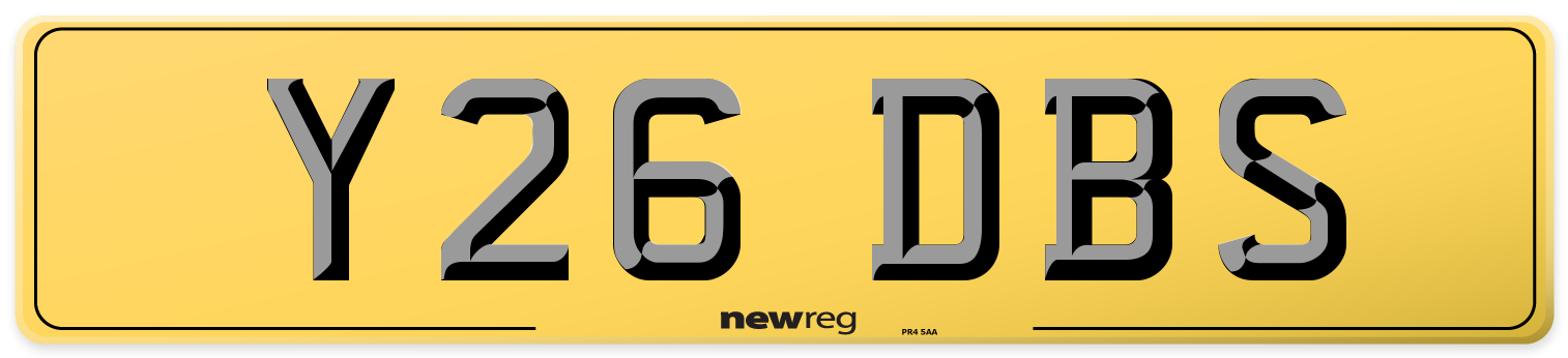 Y26 DBS Rear Number Plate