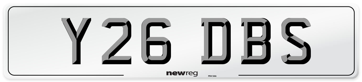 Y26 DBS Front Number Plate