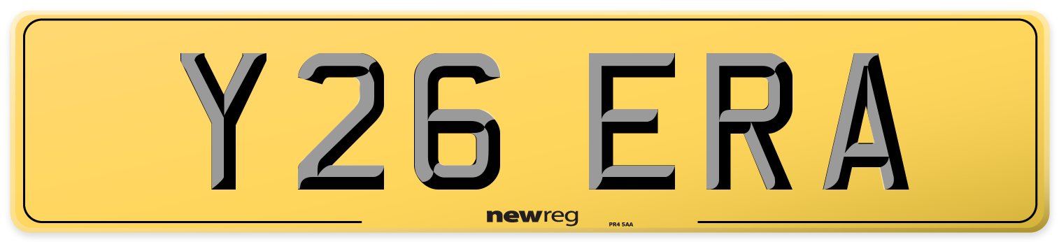 Y26 ERA Rear Number Plate