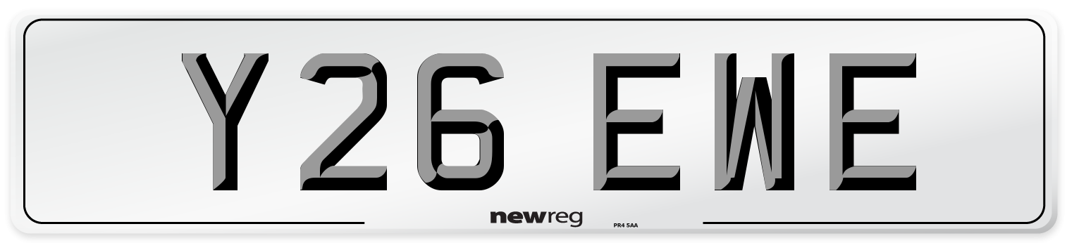 Y26 EWE Front Number Plate
