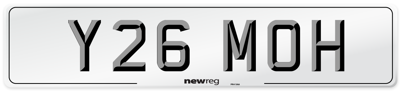 Y26 MOH Front Number Plate