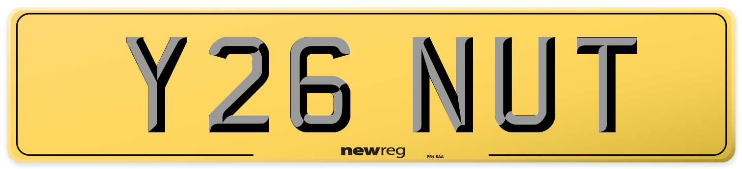 Y26 NUT Rear Number Plate