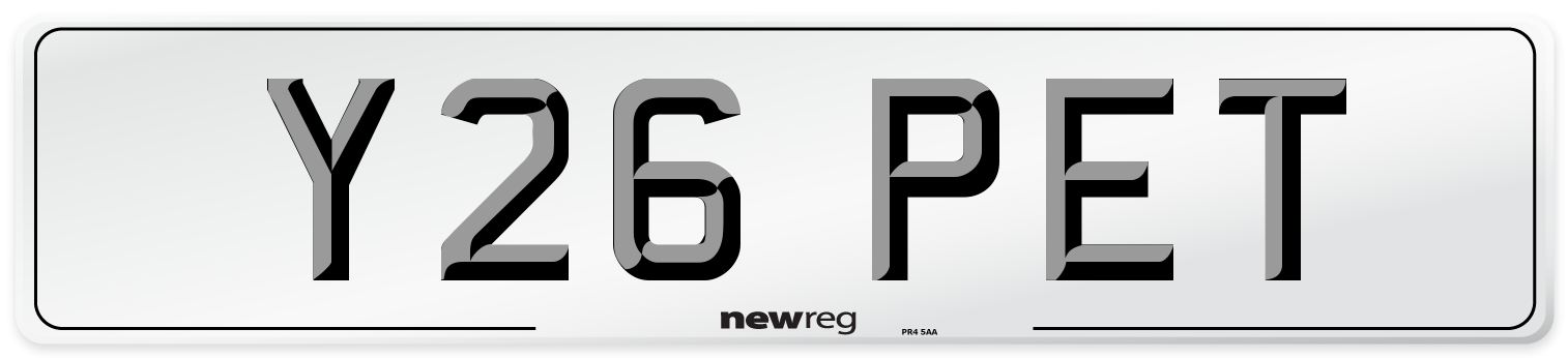 Y26 PET Front Number Plate