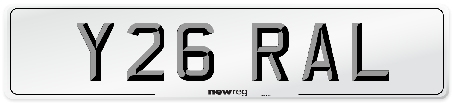 Y26 RAL Front Number Plate