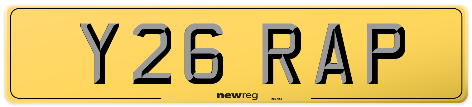 Y26 RAP Rear Number Plate