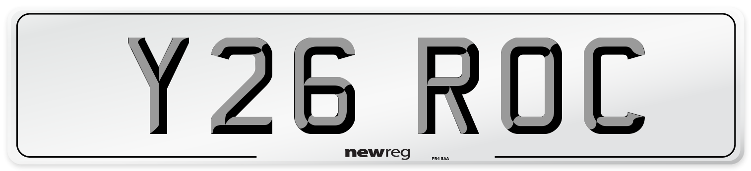 Y26 ROC Front Number Plate