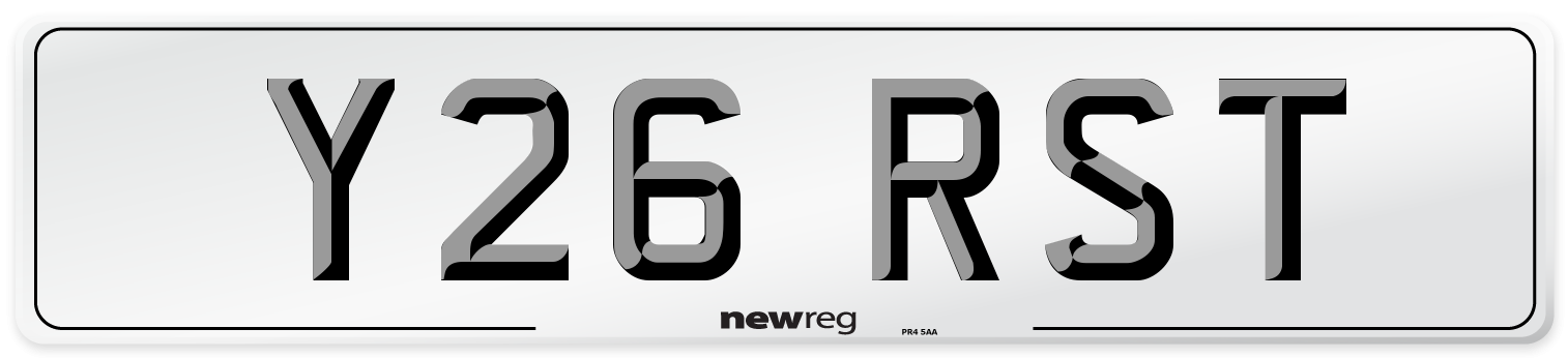 Y26 RST Front Number Plate