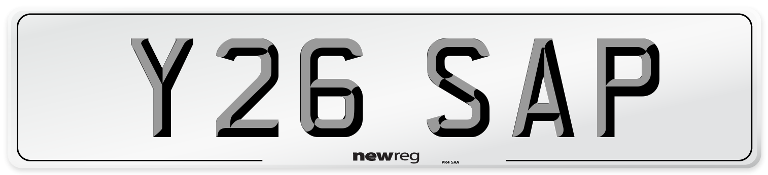 Y26 SAP Front Number Plate