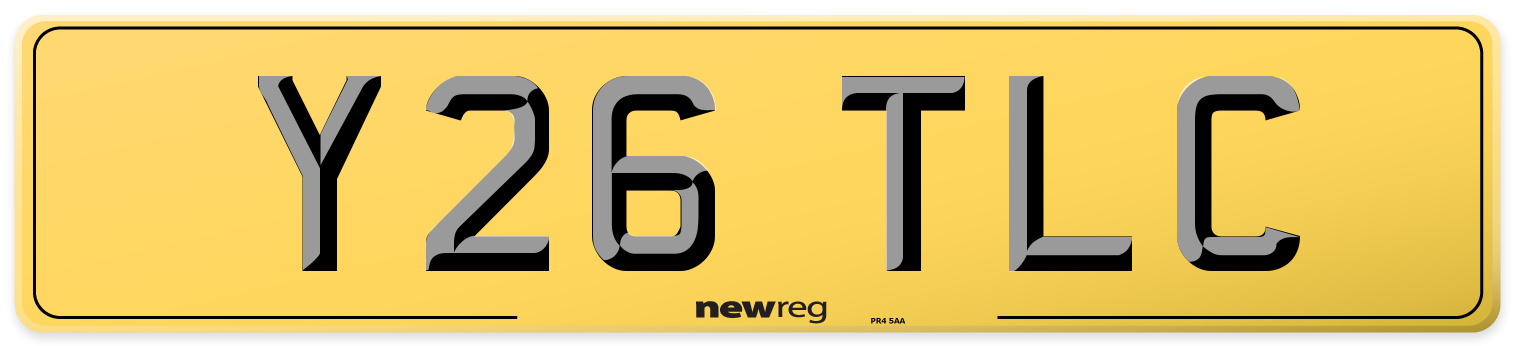 Y26 TLC Rear Number Plate