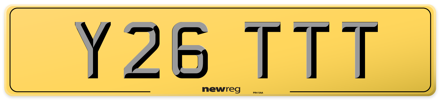 Y26 TTT Rear Number Plate