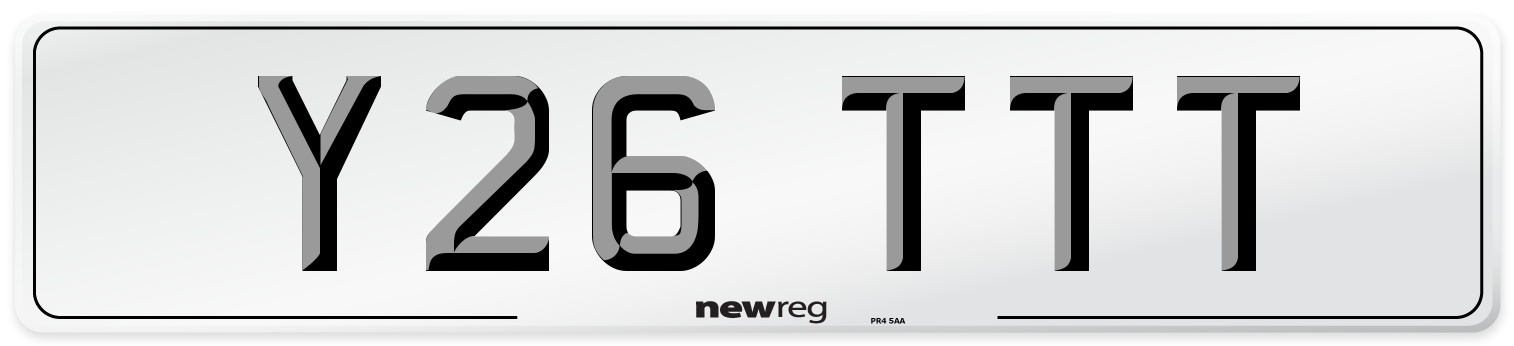 Y26 TTT Front Number Plate