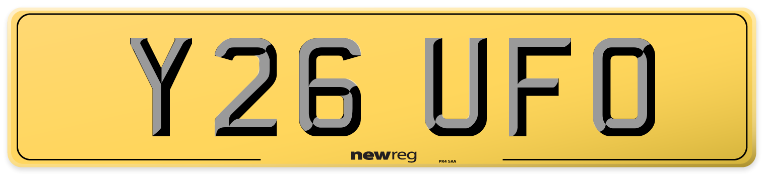 Y26 UFO Rear Number Plate