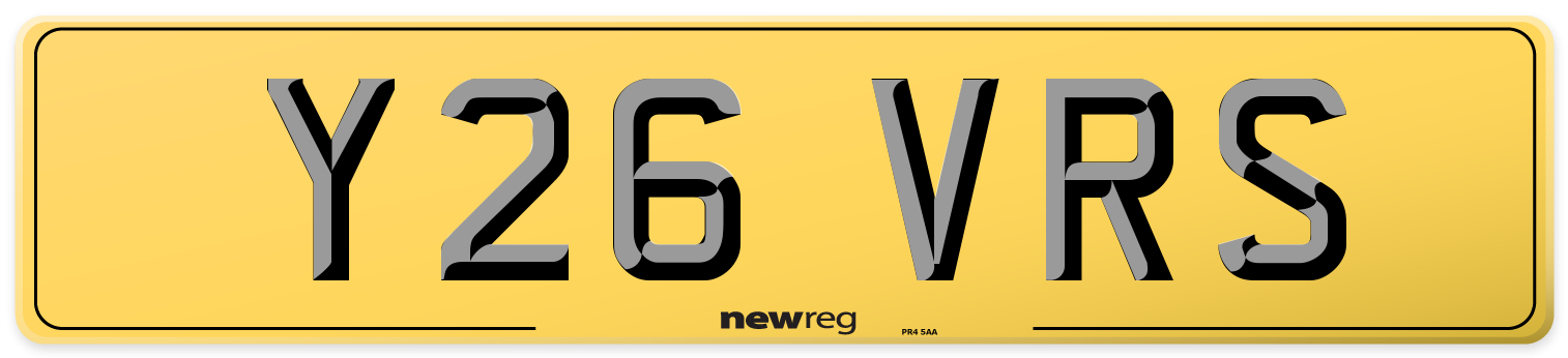 Y26 VRS Rear Number Plate