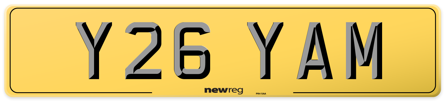 Y26 YAM Rear Number Plate