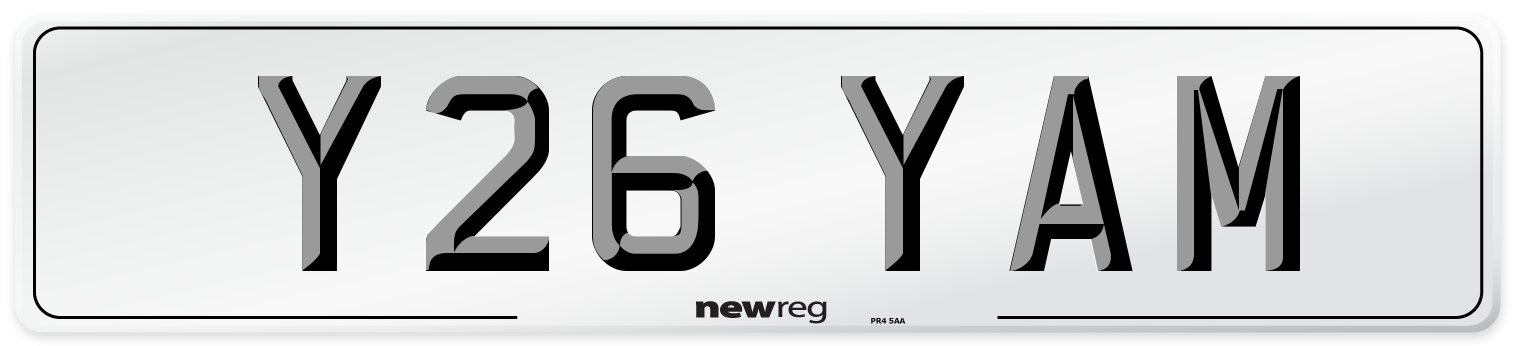 Y26 YAM Front Number Plate
