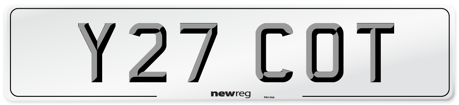 Y27 COT Front Number Plate