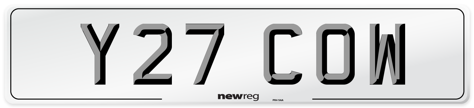Y27 COW Front Number Plate