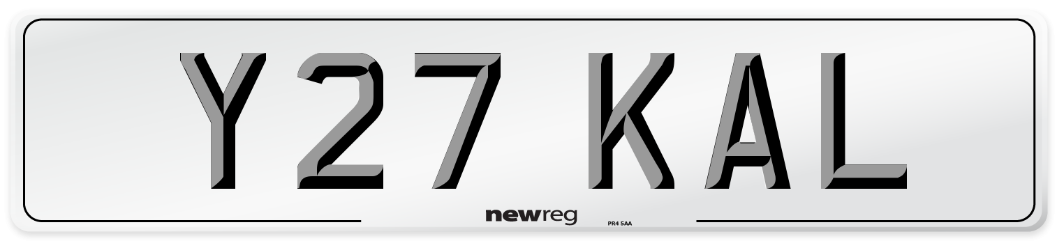 Y27 KAL Front Number Plate